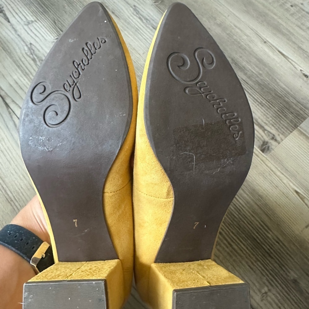 Seychelles suede Yellow Ballet pump women’s size 7 - Picture 4 of 4